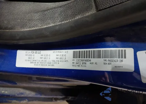 2015 Chrysler 200 Limited from USA, damaged, VIN 1C3CCCABXFN686540